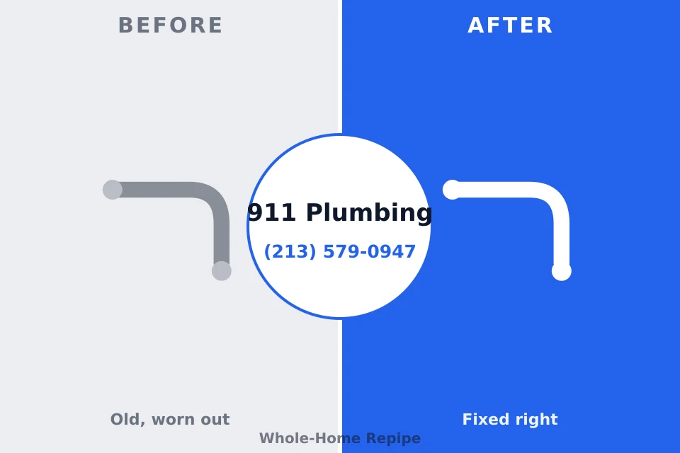 Before and after: plumbing repair Clarence, IA